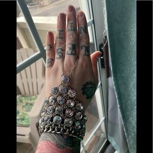 Large Bracelet with Finger Attachment